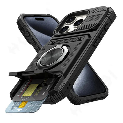 Magnetic Wallet Phone Case for iPhone 16, 