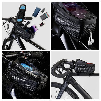 Waterproof Bike Phone Holder Bag with Touch Screen | 1L Bicycle Top Tube Frame Bag for 4.7–6.8" Smartphones