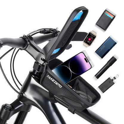 Waterproof Bike Phone Holder Bag with Touch Screen | 1L Bicycle Top Tube Frame Bag for 4.7–6.8" Smartphones