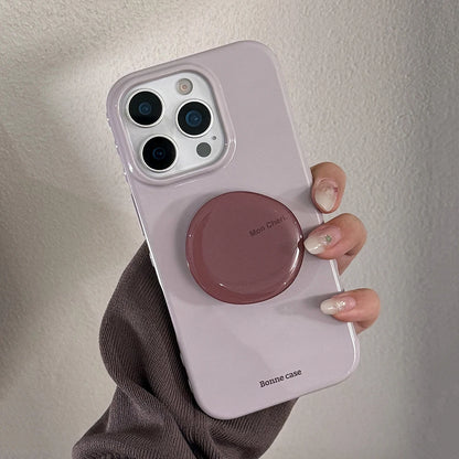 Cute Purple Phone Case with Stand for iPhone 17, 16, 15, 14 & 13 Pro Max | Shockproof Soft Protective Cover