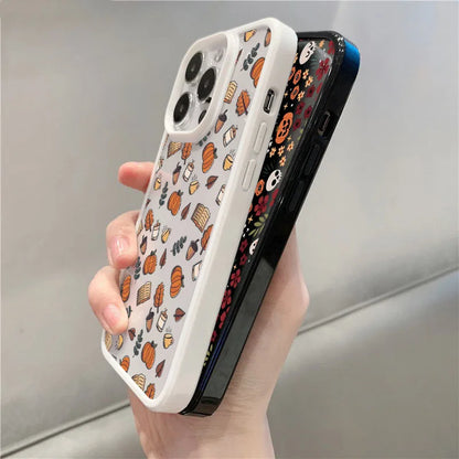 Cute Halloween Pumpkin Skull Phone Case for iPhone 17,