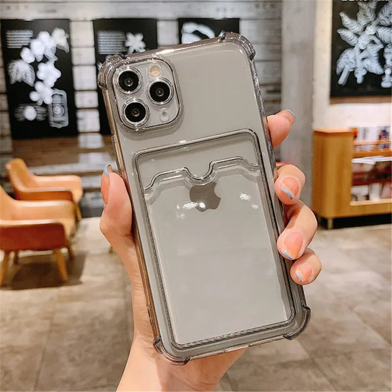 Transparent Card Holder Phone Case for iPhone 17