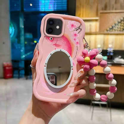 3 Pcs(Light Delicate Petals Phone Case+Lanyard+Stand)Phone Case for IPhone 11/7/7 Plus/8/8 Plus/15