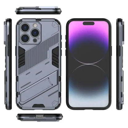 Solid Rugged Armor Shockproof Phone Case For iPhone 17 Air 11 12 13 Mini 14 Plus 15 16 17 Pro Max Holder Stand Back Cover