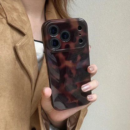 Retro Leopard Print Phone Case for iPhone 17, 16, 15, 14, 13, 12 & 11 Pro Max | Shockproof Silicone Protective Cover