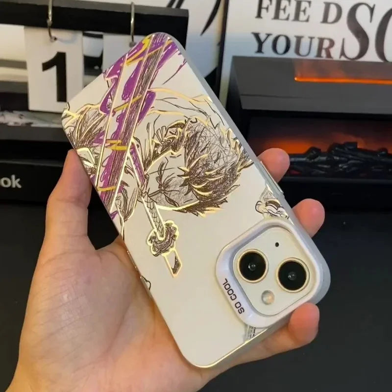 Roronoa Zoro Anime Phone Case for iPhone 17, 16, 15, 14, 13, 12 & 11 Pro Max | One Piece Shockproof Protective Cover