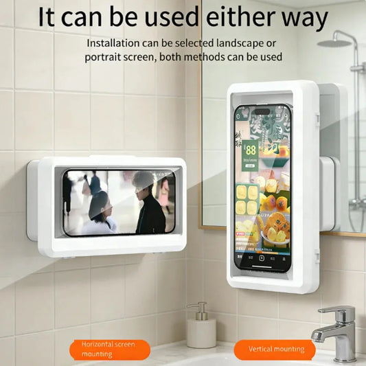 Waterproof Shower Phone Holder with Touch Screen | Self-Adhesive Wall Mount Bathroom Phone Case