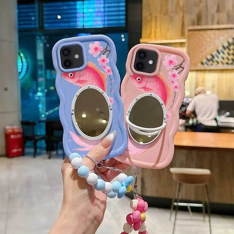 3 Pcs(Light Delicate Petals Phone Case+Lanyard+Stand)Phone Case for IPhone 11/7/7 Plus/8/8 Plus/15
