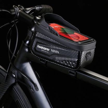 Waterproof Bike Phone Holder Bag with Touch Screen | 1L Bicycle Top Tube Frame Bag for 4.7–6.8" Smartphones