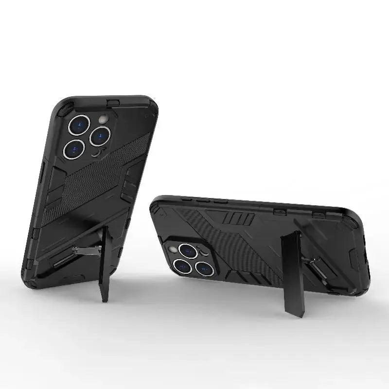 Solid Rugged Armor Shockproof Phone Case For iPhone 17 Air 11 12 13 Mini 14 Plus 15 16 17 Pro Max Holder Stand Back Cover