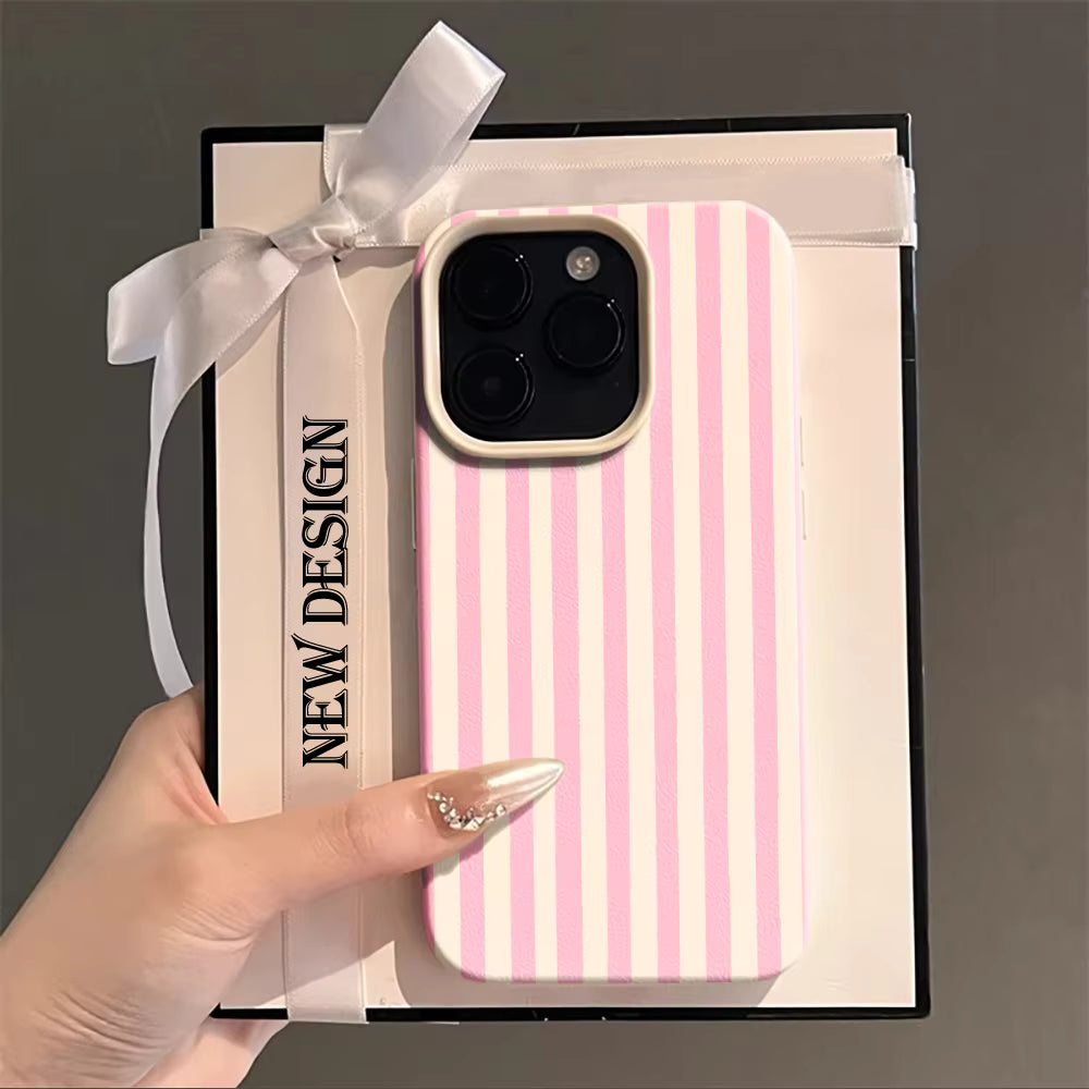 Colorful Striped Phone Case for iPhone 17, 16, 15, 14, 13, 12 & 11 Pro Max | Minimalist Shockproof Soft Cover