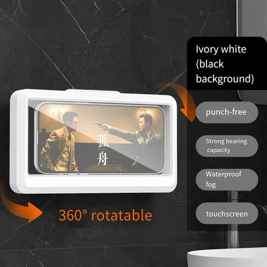 Waterproof Shower Phone Holder with Touch Screen | Self-Adhesive Wall Mount Bathroom Phone Case