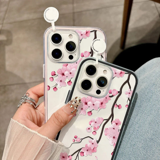 2-in-1 Candy Color Floral Phone Case for iPhone 17, 16, 15, 14, 13, 12 & 11 Pro Max | Soft TPU Clear Protective Cover
