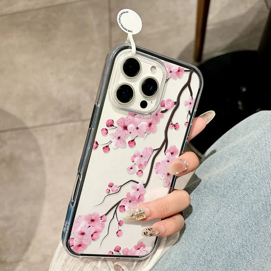 2-in-1 Candy Color Floral Phone Case for iPhone 17, 16, 15, 14, 13, 12 & 11 Pro Max | Soft TPU Clear Protective Cover
