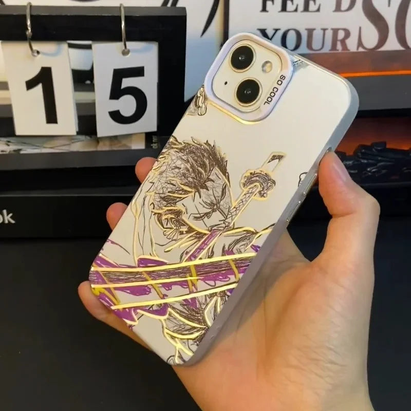 Roronoa Zoro Anime Phone Case for iPhone 17, 16, 15, 14, 13, 12 & 11 Pro Max | One Piece Shockproof Protective Cover