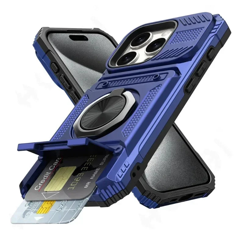 Magnetic Wallet Phone Case for iPhone 16, 