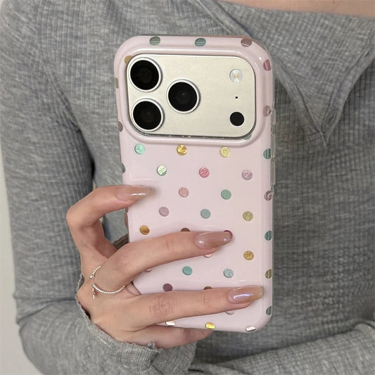 Korean Colorful Polka Dot Phone Case for iPhone 17