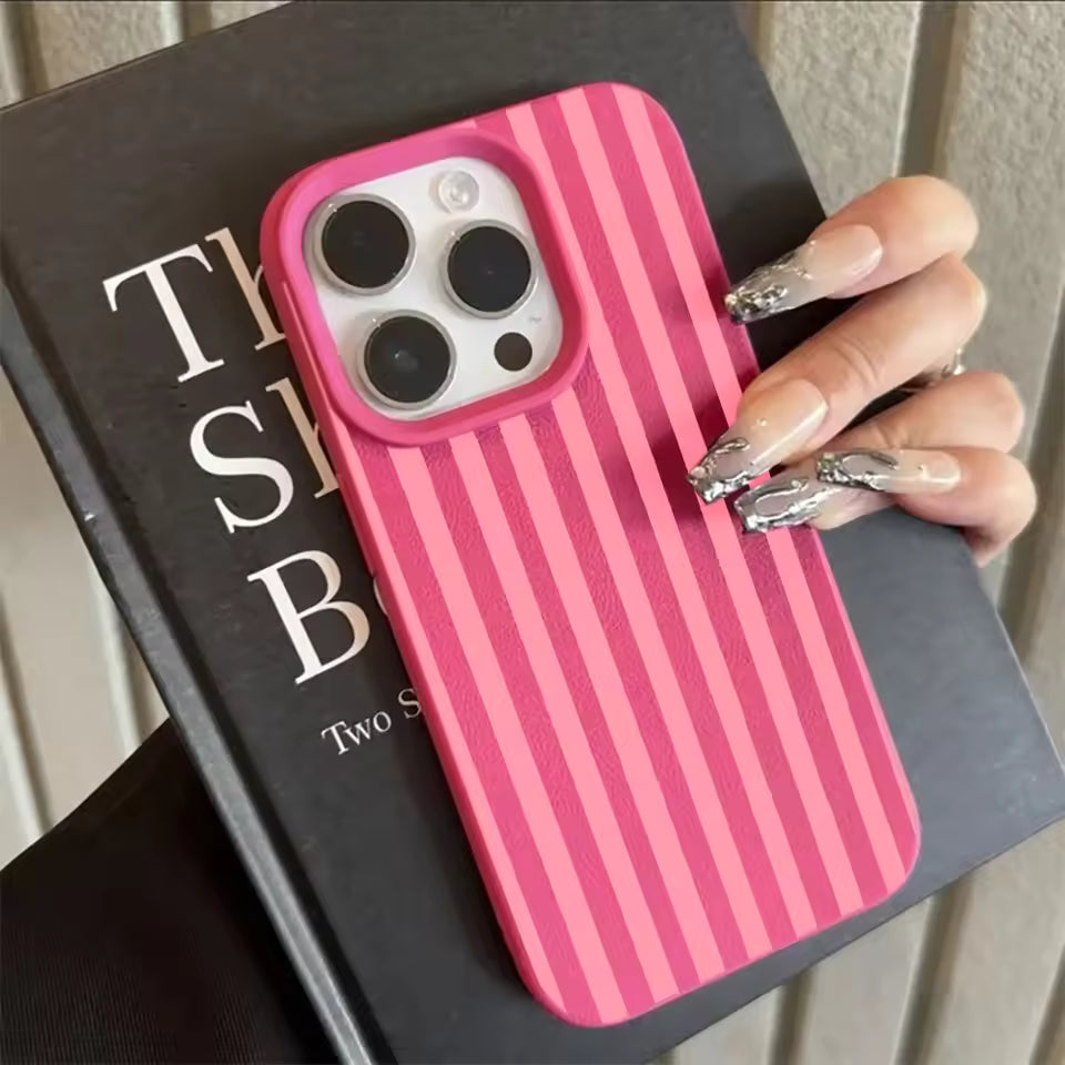 Colorful Striped Phone Case for iPhone 17, 16, 15, 14, 13, 12 & 11 Pro Max | Minimalist Shockproof Soft Cover