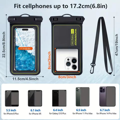 Floating Waterproof Phone Pouch with Adjustable Lanyard | Universal Dry Bag for Beach, Swimming, Kayaking & Travel