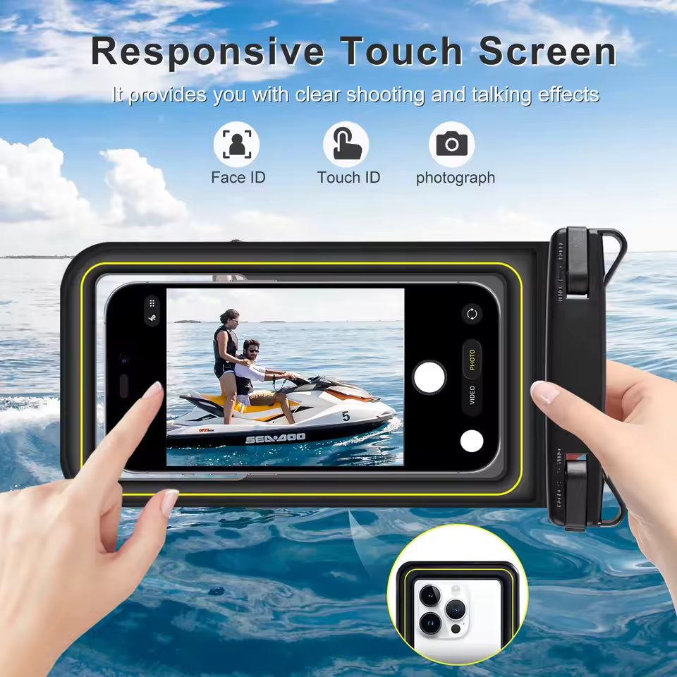 Floating Waterproof Phone Pouch with Adjustable Lanyard | Universal Dry Bag for Beach, Swimming, Kayaking & Travel