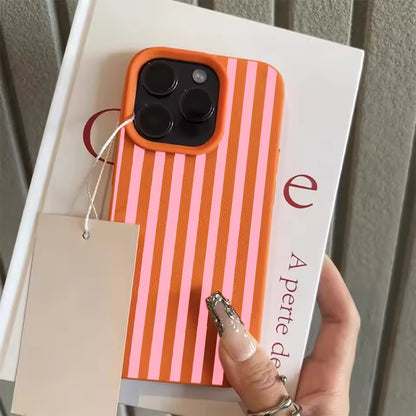 Colorful Striped Phone Case for iPhone 17, 16, 15, 14, 13, 12 & 11 Pro Max | Minimalist Shockproof Soft Cover
