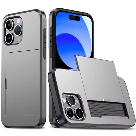 Wallet Card Holder Case for iPhone 17, 16, 15, 14, 13, 12 & 11 Pro Max | Slim Shockproof Protective Phone Cover