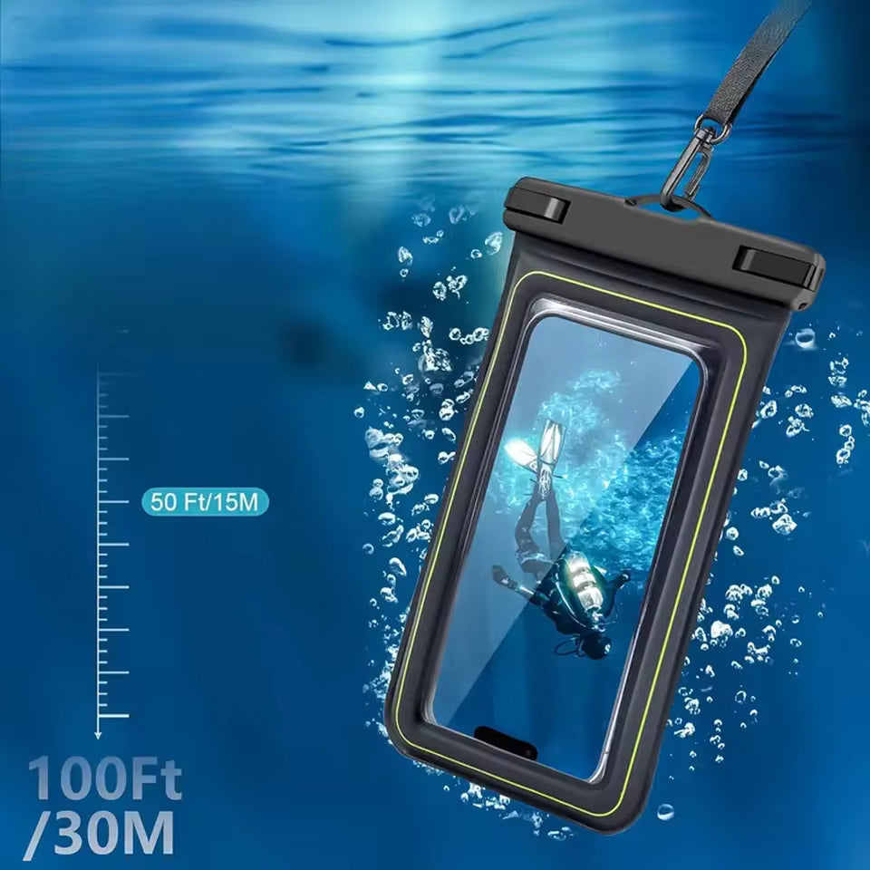 Floating Waterproof Phone Pouch with Adjustable Lanyard | Universal Dry Bag for Beach, Swimming, Kayaking & Travel