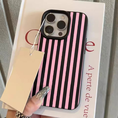 Colorful Striped Phone Case for iPhone 17, 16, 15, 14, 13, 12 & 11 Pro Max | Minimalist Shockproof Soft Cover