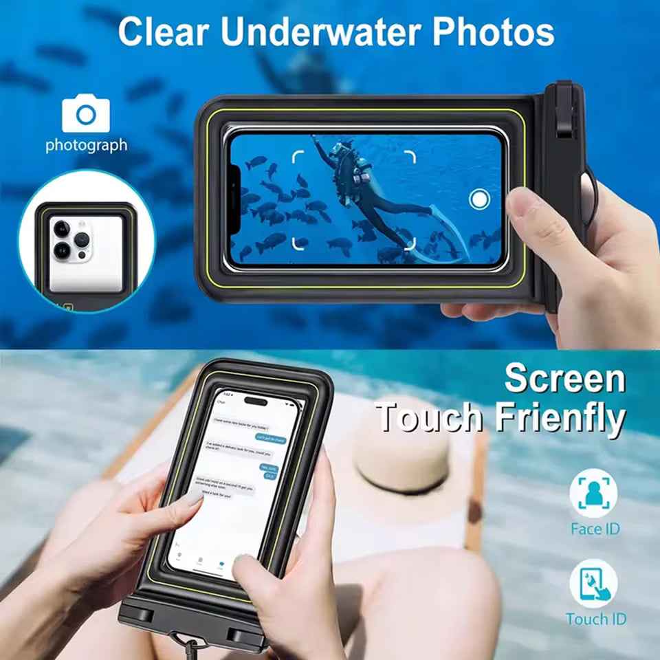 Floating Waterproof Phone Pouch with Adjustable Lanyard | Universal Dry Bag for Beach, Swimming, Kayaking & Travel