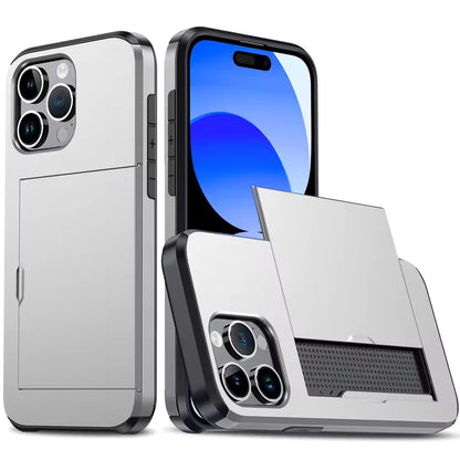 Wallet Card Holder Case for iPhone 17, 16, 15, 14, 13, 12 & 11 Pro Max | Slim Shockproof Protective Phone Cover