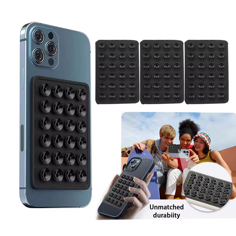 Silicone Phone Suction Cup Mount | Reusable Anti-Slip Phone Holder for Mirrors, Windows & Smooth Surfaces